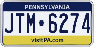 PA license plate JTM6274