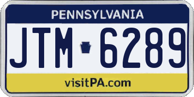 PA license plate JTM6289