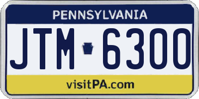 PA license plate JTM6300