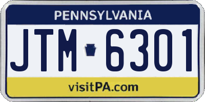 PA license plate JTM6301