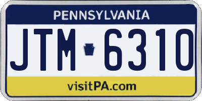 PA license plate JTM6310