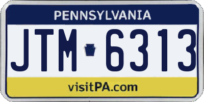 PA license plate JTM6313
