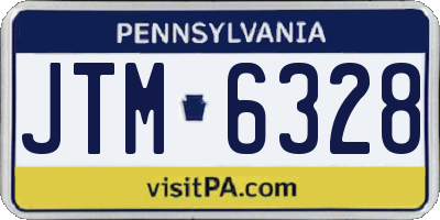PA license plate JTM6328