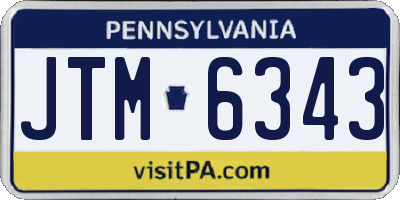 PA license plate JTM6343