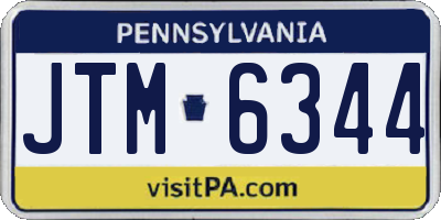 PA license plate JTM6344