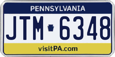 PA license plate JTM6348