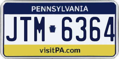 PA license plate JTM6364