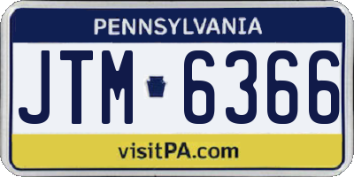 PA license plate JTM6366