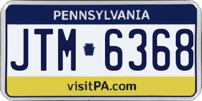 PA license plate JTM6368