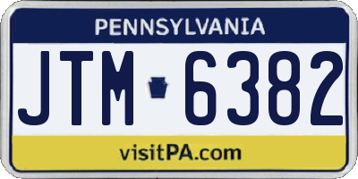 PA license plate JTM6382