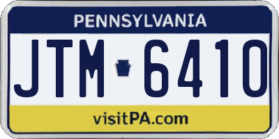 PA license plate JTM6410
