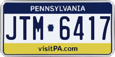PA license plate JTM6417