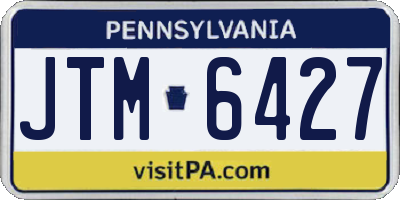 PA license plate JTM6427