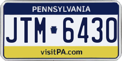 PA license plate JTM6430