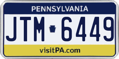 PA license plate JTM6449