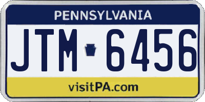 PA license plate JTM6456