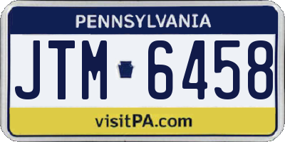PA license plate JTM6458
