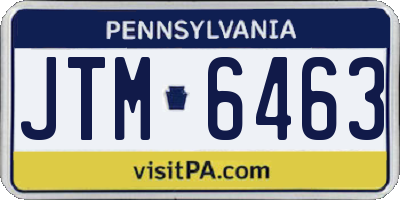 PA license plate JTM6463