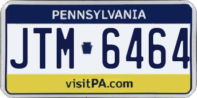 PA license plate JTM6464