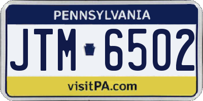 PA license plate JTM6502