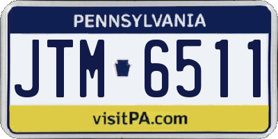 PA license plate JTM6511