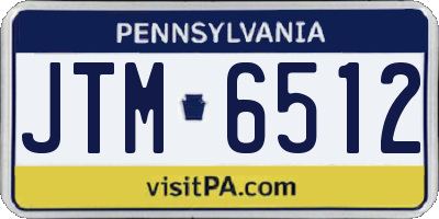 PA license plate JTM6512
