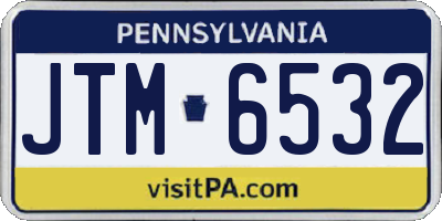 PA license plate JTM6532