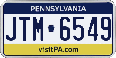 PA license plate JTM6549