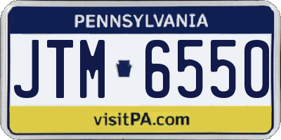 PA license plate JTM6550