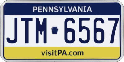 PA license plate JTM6567