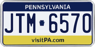 PA license plate JTM6570