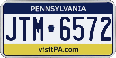 PA license plate JTM6572