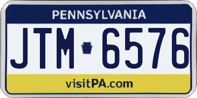 PA license plate JTM6576