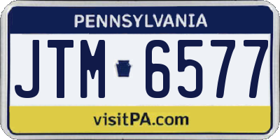 PA license plate JTM6577