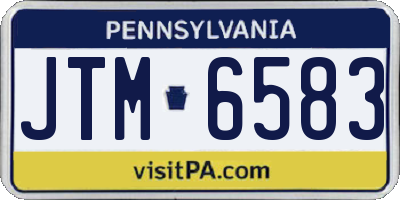 PA license plate JTM6583