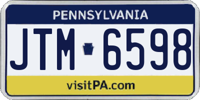 PA license plate JTM6598