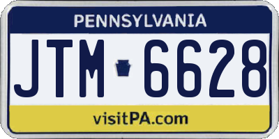 PA license plate JTM6628