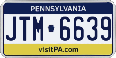 PA license plate JTM6639