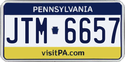 PA license plate JTM6657
