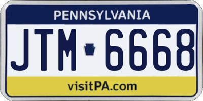 PA license plate JTM6668