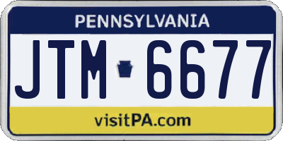 PA license plate JTM6677