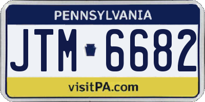PA license plate JTM6682