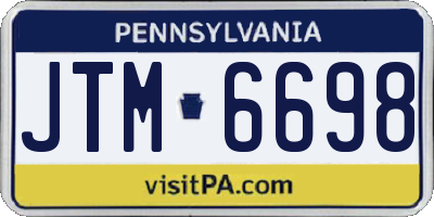 PA license plate JTM6698