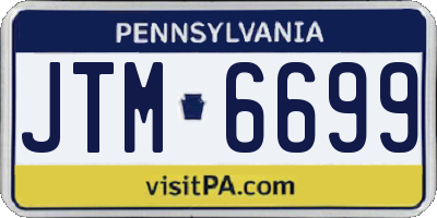 PA license plate JTM6699
