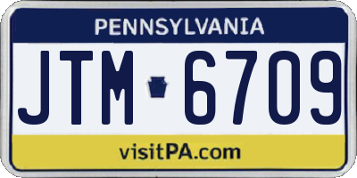 PA license plate JTM6709