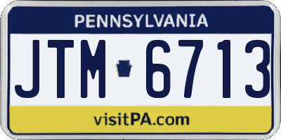 PA license plate JTM6713