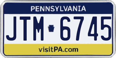 PA license plate JTM6745