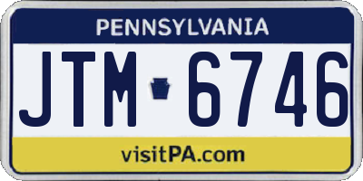 PA license plate JTM6746