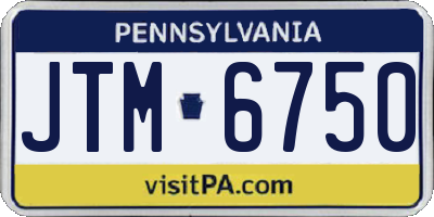 PA license plate JTM6750