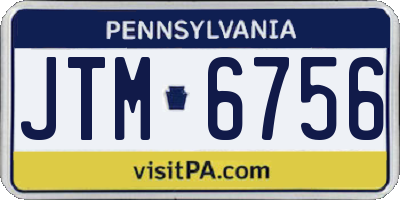 PA license plate JTM6756